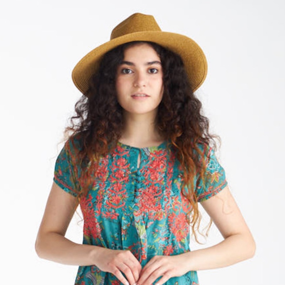 JAYSHREE DALAL Tunic Dress Hand Embroidered Size M Boho Lightweight Cotton India